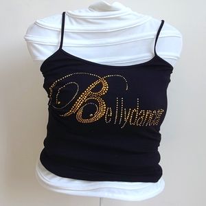 Black Bellydancer Crop Tank